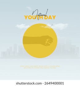 Feliz Dia Nacional da Juventude Indiana grupo de pessoas. Vetor 3d ilustração design jovem jovem Gen-z
