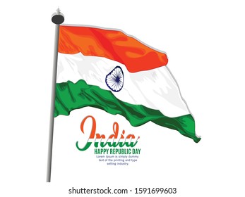 Happy Indian Republic day with 26 january poster or banner background.
