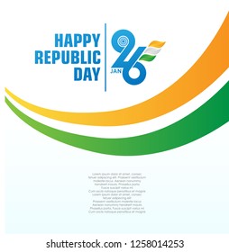 Happy Indian Republic Day background with abstract design elements and 26 January text logo symbol. vector illustration