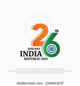 Happy Indian Republic day celebration Typography.