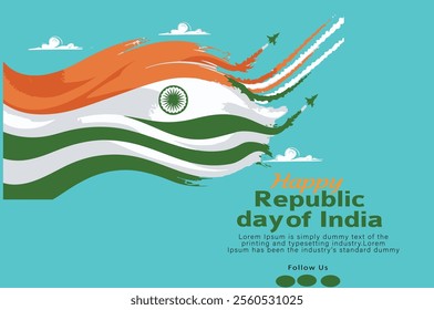Happy Indian Republic day celebration poster or banner background. Vector illustration.