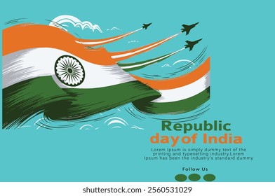 Happy Indian Republic day celebration poster or banner background. Vector illustration.
