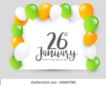 Happy Indian Republic day celebration poster or banner background.