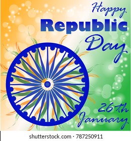 Happy Indian Republic day celebration poster or banner background.