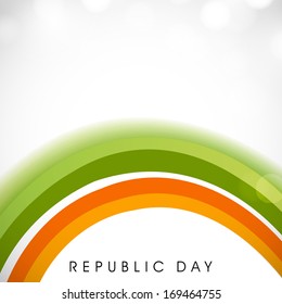 Happy Indian Republic Day concept with national flag colors background. 