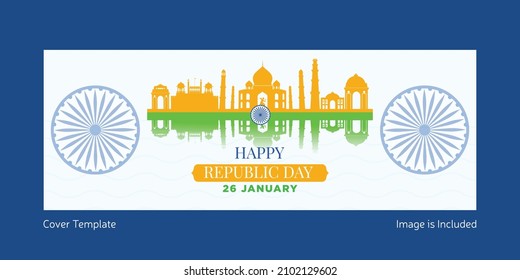 Happy Indian republic day cover page design template.