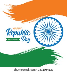 Happy Indian Republic Day On 26 Stock Vector (Royalty Free) 1611064129 ...