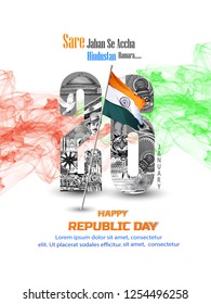 Happy Indian Republic day poster, banner, header with text 26 january