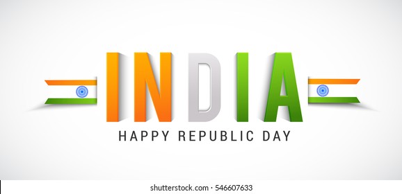 Happy Indian Republic day poster or banner background.