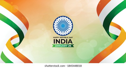 happy indian republic day with tricolor indian flag