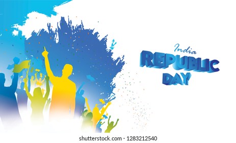 Happy Indian Republic day Vector illustration or background for 26 January celebration poster or banner background Vector