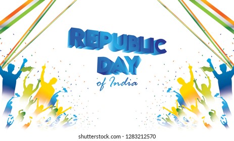 Happy Indian Republic day Vector illustration or background for 26 January celebration poster or banner background Vector