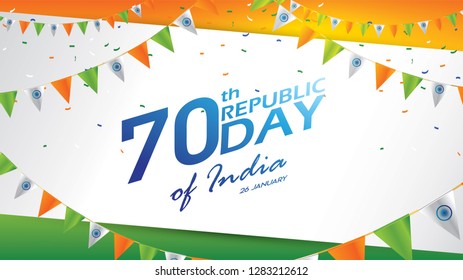 Feliz Día de la República India Ilustración o fondo vectorial para la celebración del 26 de enero afiche o cartel de fondo Vector