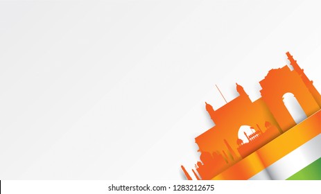 Happy Indian Republic day Vector illustration or background for 26 January celebration poster or banner background Vector
