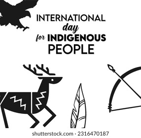 Happy Indigenous peoples day with beautiful view