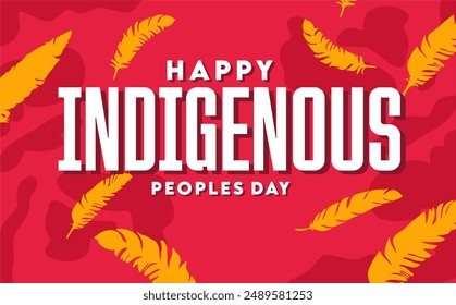 happy indigenous peoples day with feather