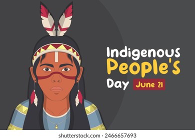 Happy Indigenous Peoples Day. Great for cards, banners, posters, social media and more. Grey background.