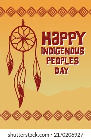 Happy Indigenous Peoples Day with yellow background