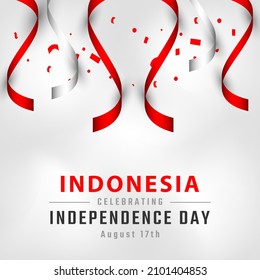 Happy Indonesia Independence Day 17 August Celebration Vector Design Illustration. Template for Poster, Banner, Advertising, Greeting Card or Print Design Element
