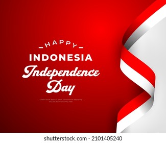 Happy Indonesia Independence Day 17 August Celebration Vector Design Illustration. Template for Poster, Banner, Advertising, Greeting Card or Print Design Element