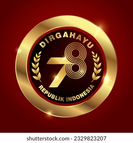 Happy Indonesia independence day, 17 Agustus 2023 Vector number logo design.