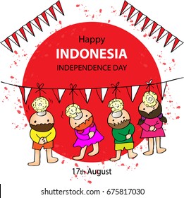 Happy Indonesia Independence Day. 17 August Indonesian Game Celebration