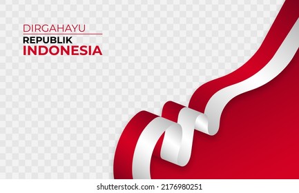 Happy Indonesia independence day background banner design.