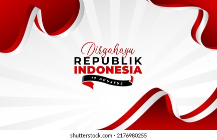 Happy Indonesia independence day background banner design.