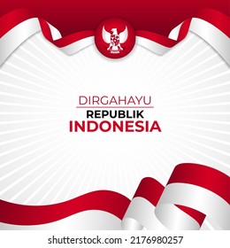 Happy Indonesia independence day background banner design.