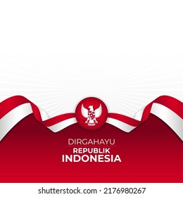 Happy Indonesia independence day background banner design.