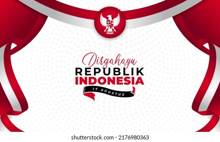 Happy Indonesia independence day background banner design.