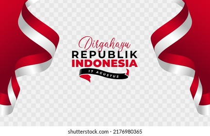 Happy Indonesia independence day background banner design.