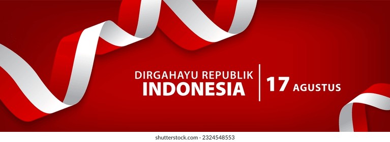 Happy Indonesia independence day background banner design. Vector illustration