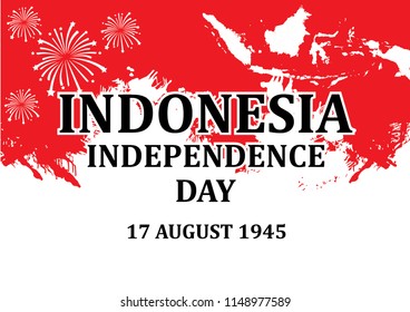 Happy Indonesia independence day banner vector illustration background with flag, text and national garuda bird. can use for Wallpaper and web banner or social media content.