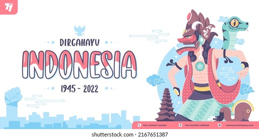 happy indonesia independence day banner design template dirgahayu indonesia means long live indonesia