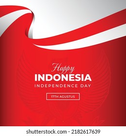 Happy indonesia independence day banner template