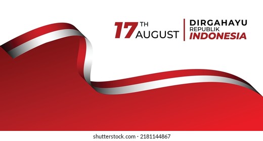 Happy Indonesia Independence Day Celebration Vector Template Design Illustration Banner Wave Flag