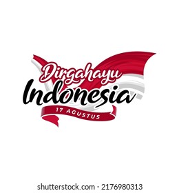 Happy Indonesia independence day greeting design template