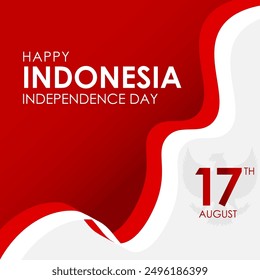 Feliz Vector del Día de la Independencia de Indonesia. Dirgahayu Republik Indonesia significa Día de la Independencia de Indonesia.