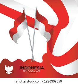 Happy indonesia national day, country flag background, Anniversary design