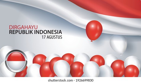 Happy Indonesia National Day, Country Flag Background, Anniversary Design