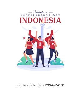 Happy Indonesian Independence Day Feier Grußposten Design