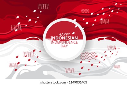 happy indonesian independence day with creative flag concept 