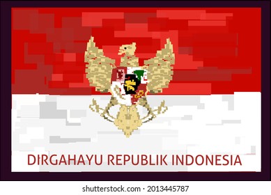 Happy Indonesian Independence day, Dirgahayu Republik Indonesia, meaning Long live Indonesia, Vector illustration.