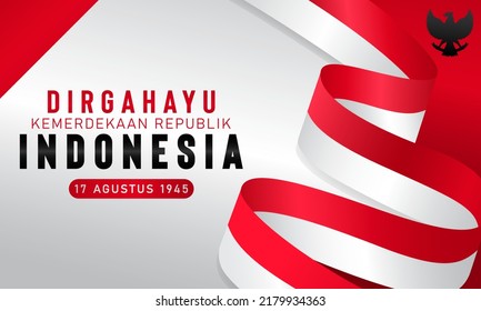 Happy Indonesian Independence Day. Dirgahayu Republik Indonesia, meaning long live Indonesia. Indonesian Independence Day background August 17th. Vector illustration