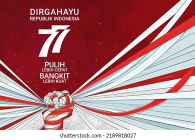 Happy Indonesian Independence Day, Dirgahayu Republik Indonesia, meaning Long live Indonesia, Vector illustration.