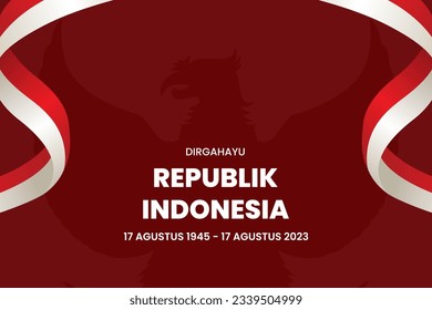 Happy Indonesian Independence Day, Dirgahayu Republik Indonesia, 17 August 1945. meaning Long live Indonesia, Vector illustration.