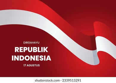 Happy Indonesian Independence Day, Dirgahayu Republik Indonesia, 17 August 1945. meaning Long live Indonesia, Vector illustration.