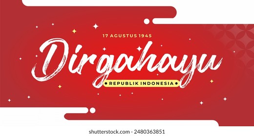 Happy Indonesian independence day. Indonesia independence celebration banner design