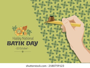 Happy Indonesian National Batik Day Illustration